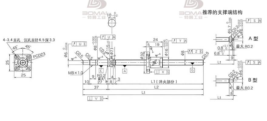 KURODA GP081FDS-AAFR-0170B-C3S 黑田精工丝杆规格说明
